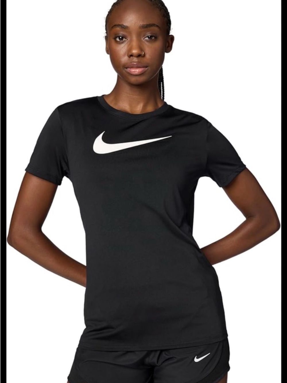 Nike Women’s Black Dri‑Fit Swoosh Tee size medium